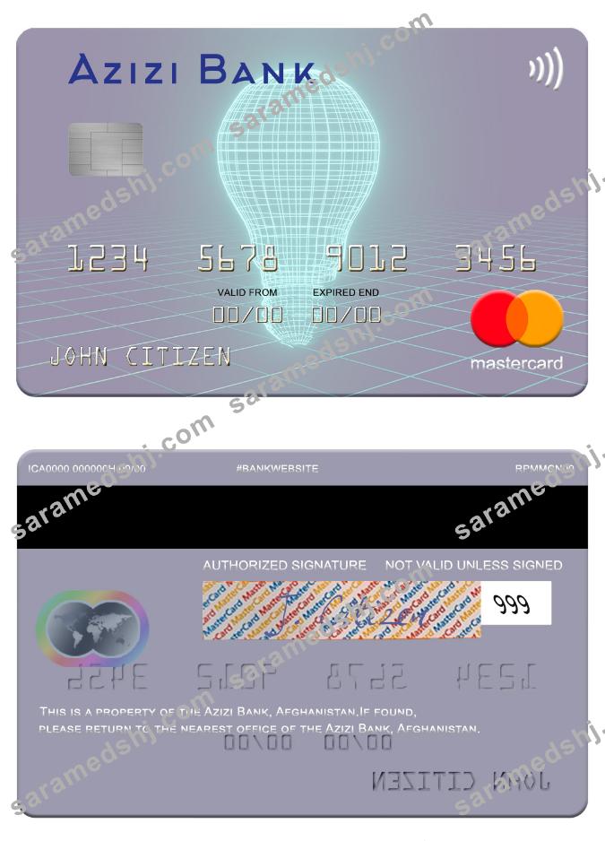 Afghanistan Azizi Bank mastercard